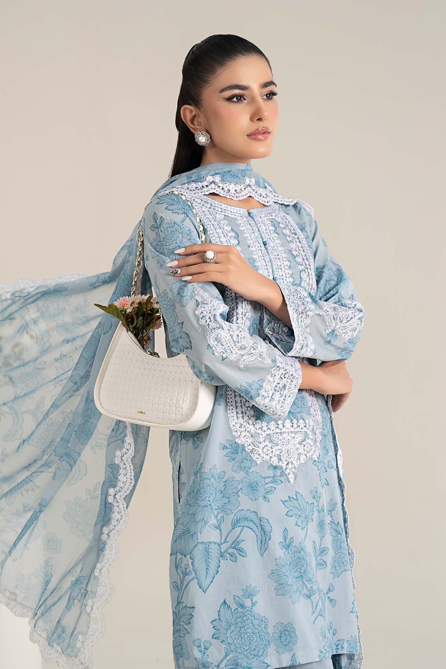 Maria.B UNSTITCHED 3 Piece Embroidered Lawn Suit | DW-EF25