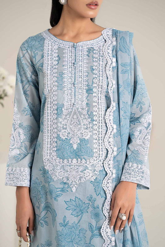 Maria.B UNSTITCHED 3 Piece Embroidered Lawn Suit | DW-EF25