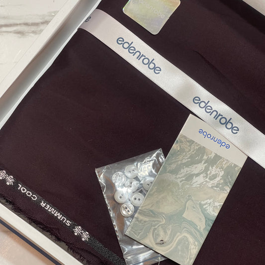 Edenrobe Men’s Gift Box – BURGUNDY Unstitched Wash & Wear Suit