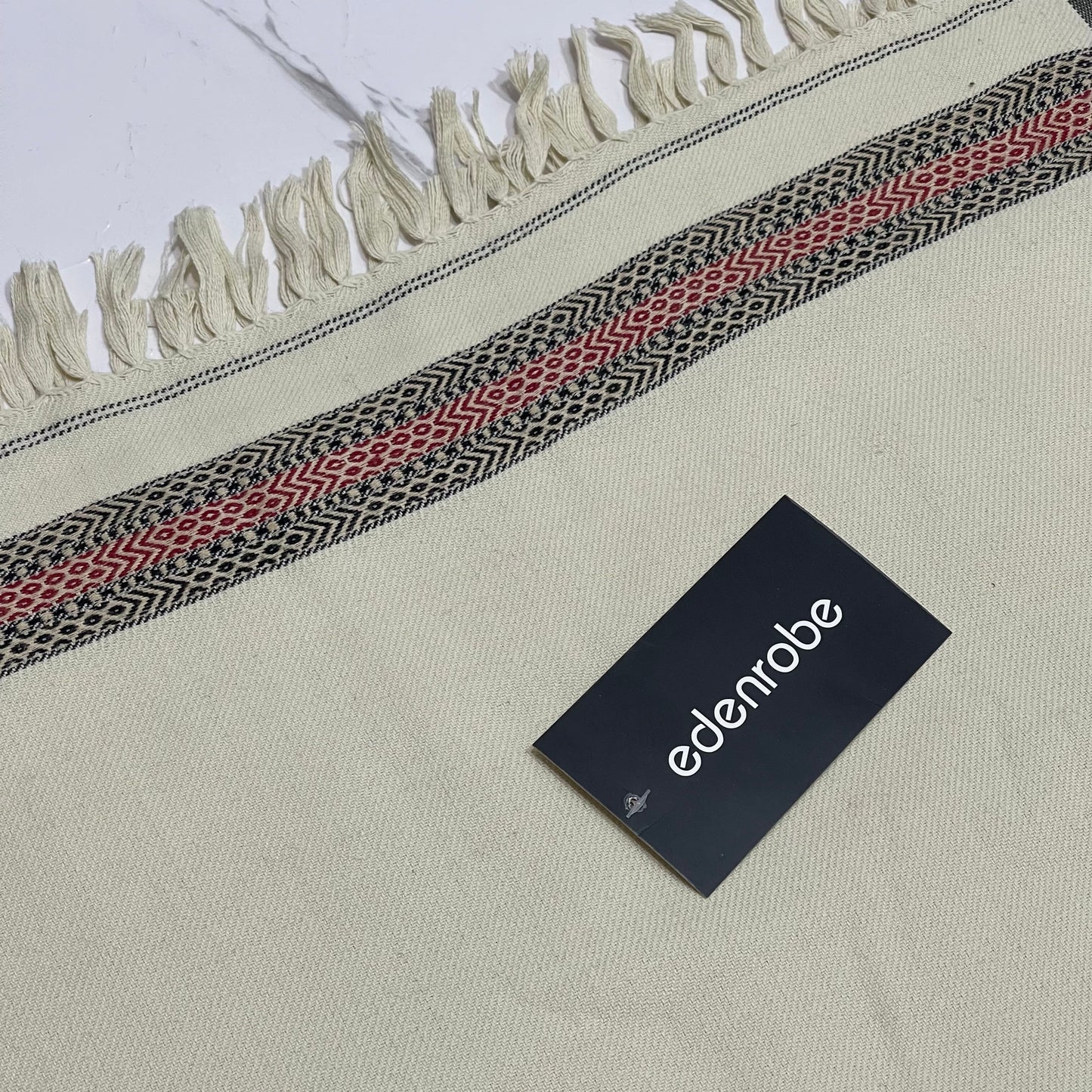 Edenrobe Winter Acrylic Shawl – WHITE