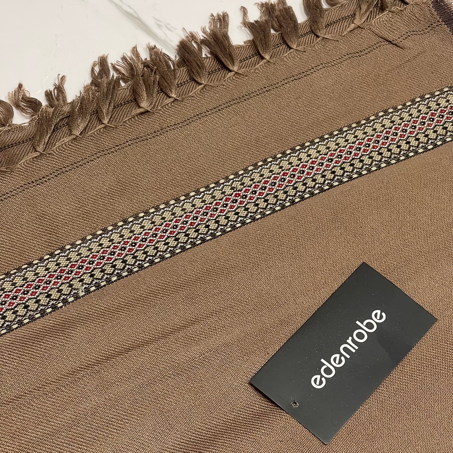 Edenrobe Winter Acrylic Shawl – LIGHT BROWN