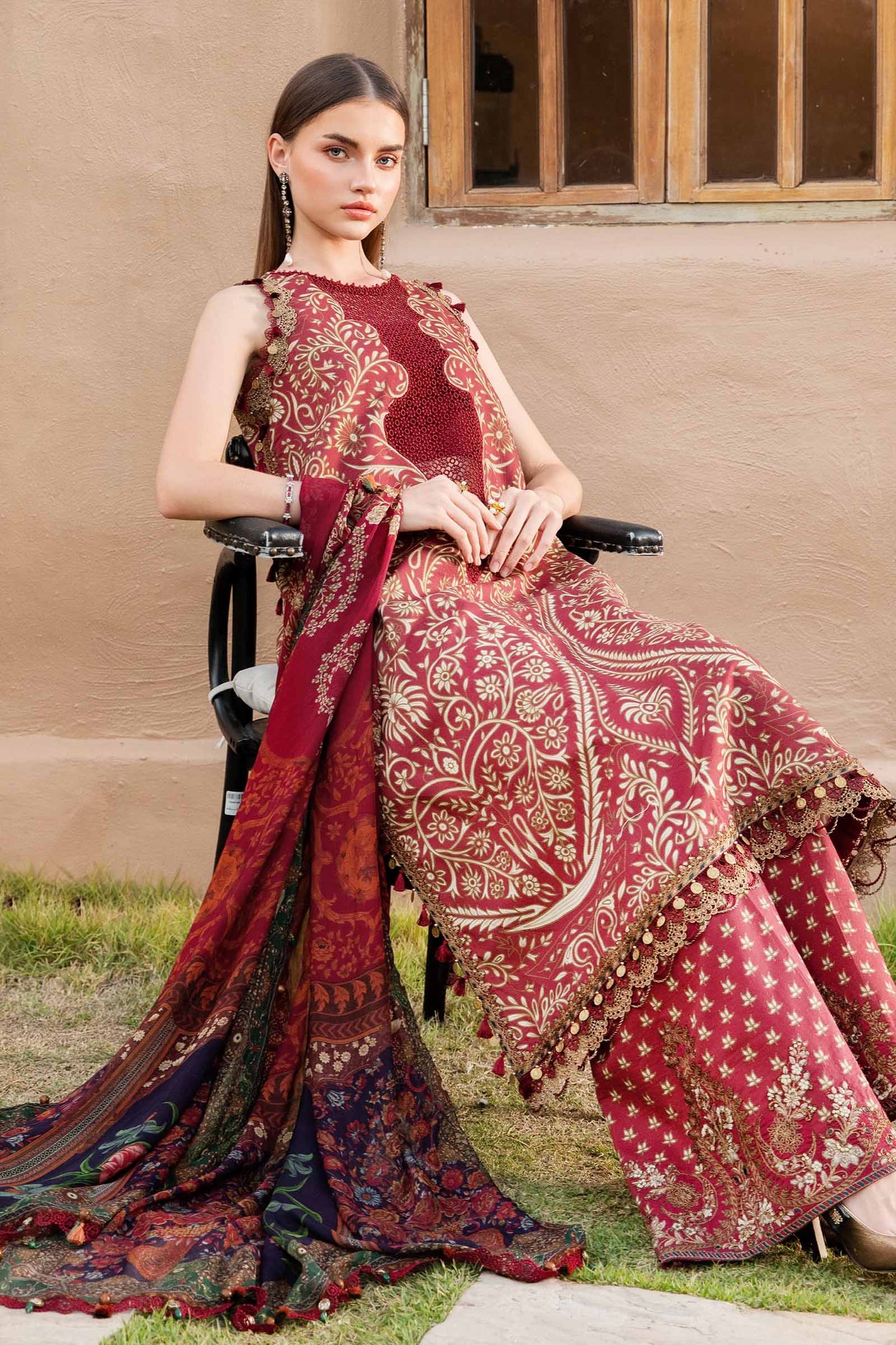 Maria.B UNSTITCHED 3 Piece Embroidered Lawn Suit | MPT-2512-A