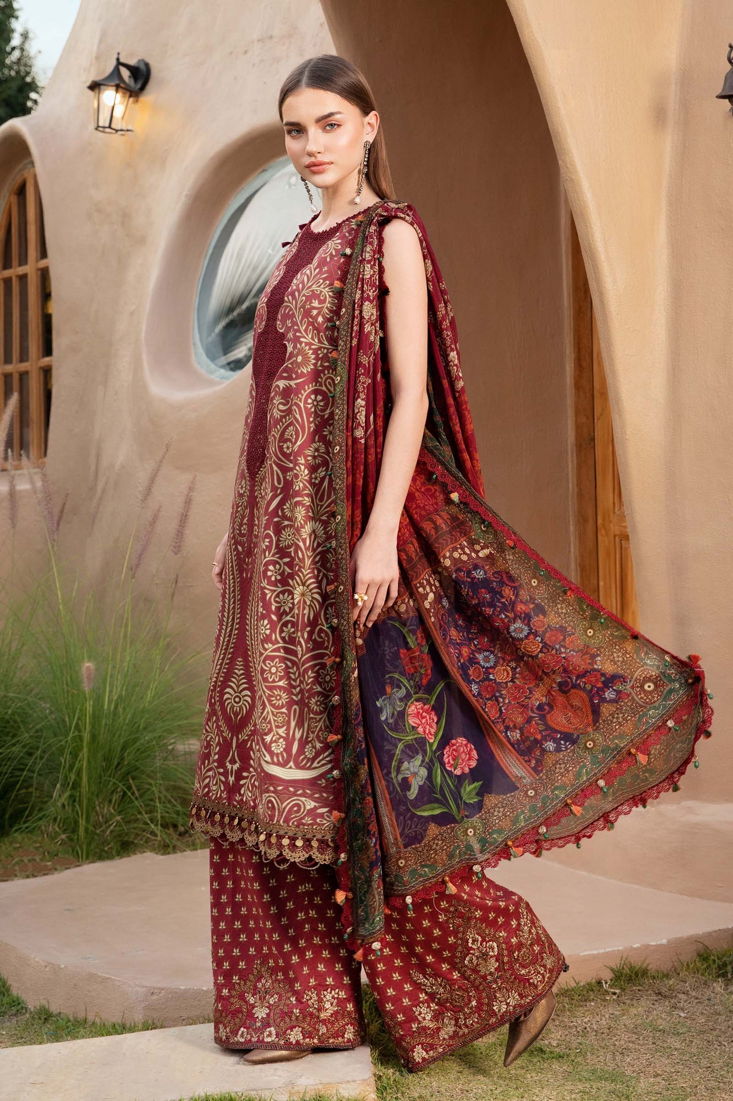 Maria.B UNSTITCHED 3 Piece Embroidered Lawn Suit | MPT-2512-A