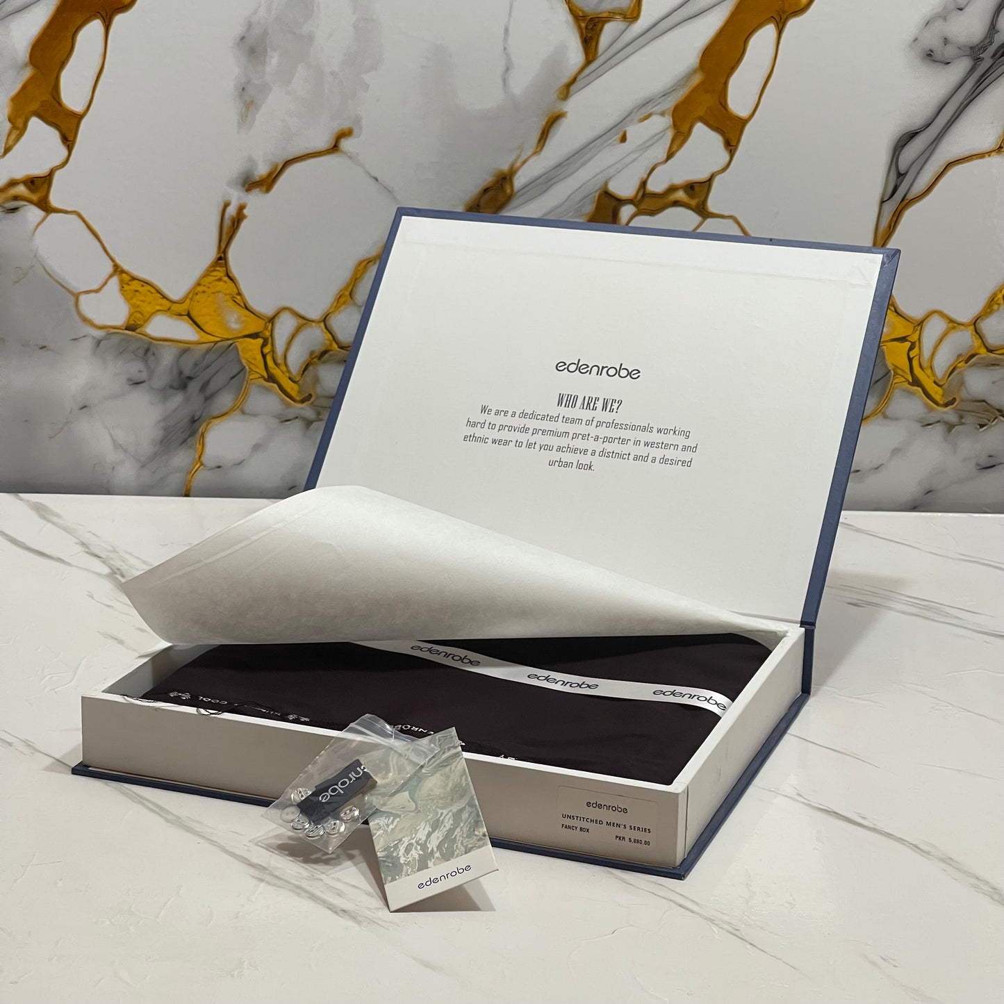 Edenrobe Men’s Gift Box – BURGUNDY Unstitched Wash & Wear Suit