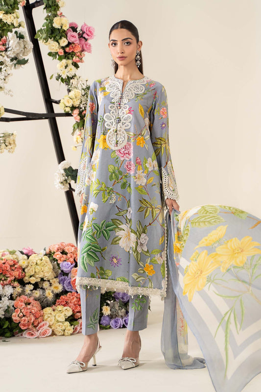 Maria.B UNSTITCHED 3 Piece Embroidered Lawn Suit | MPS-2604-A