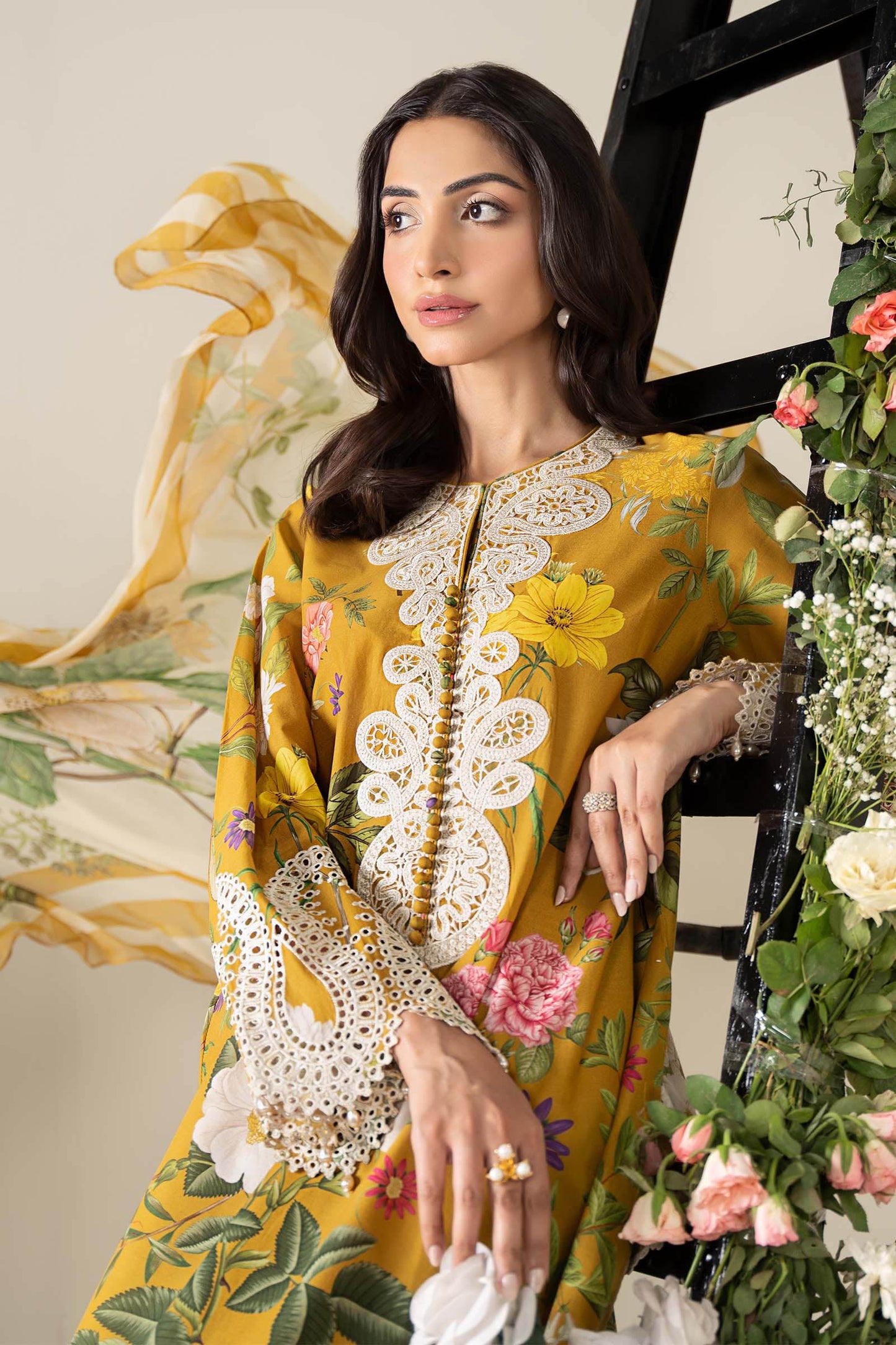 Maria.B UNSTITCHED 3 Piece Embroidered Lawn Suit | MPS-2604-B