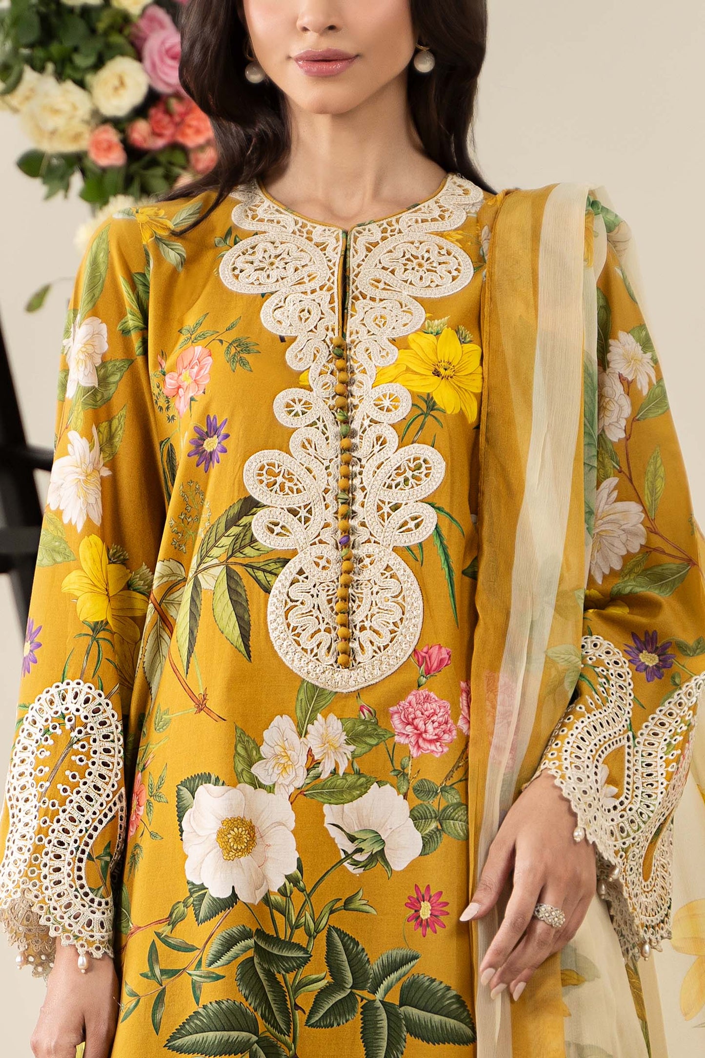 Maria.B UNSTITCHED 3 Piece Embroidered Lawn Suit | MPS-2604-B