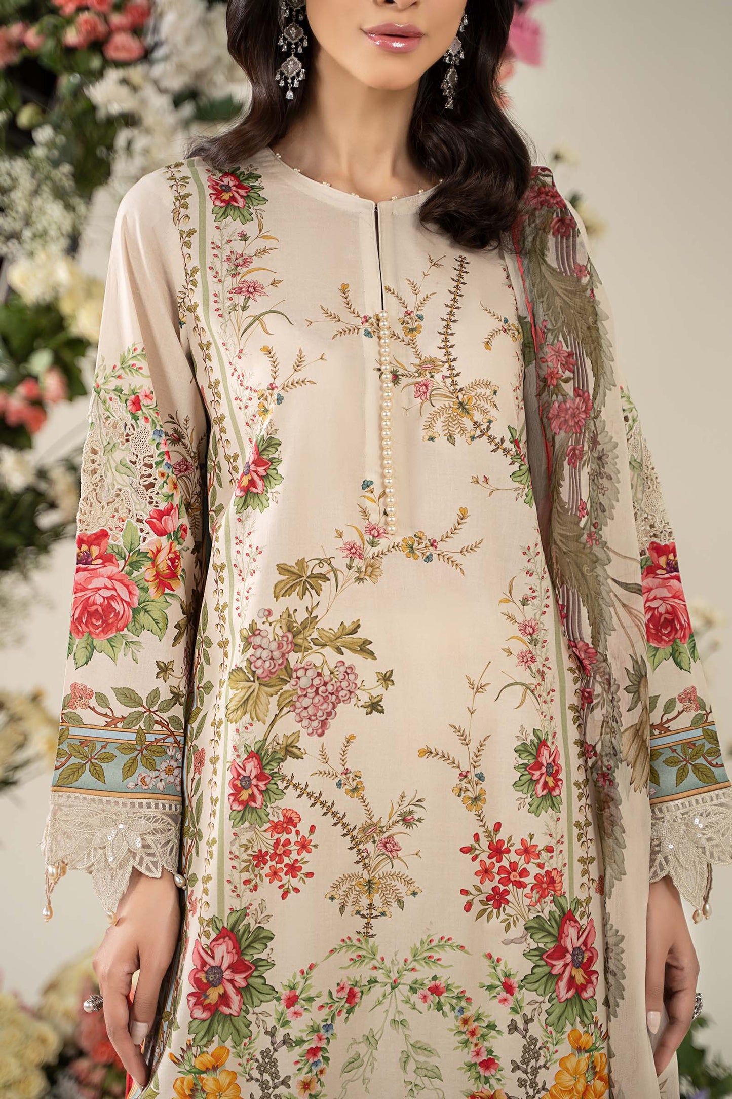 Maria.B UNSTITCHED 3 Piece Embroidered Lawn Suit | MPS-2605-A