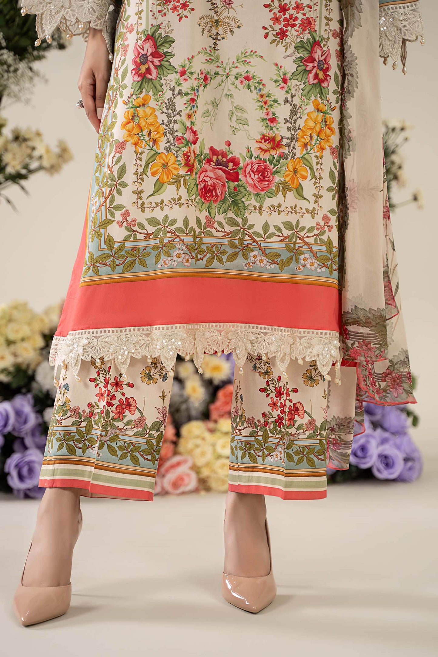 Maria.B UNSTITCHED 3 Piece Embroidered Lawn Suit | MPS-2605-A