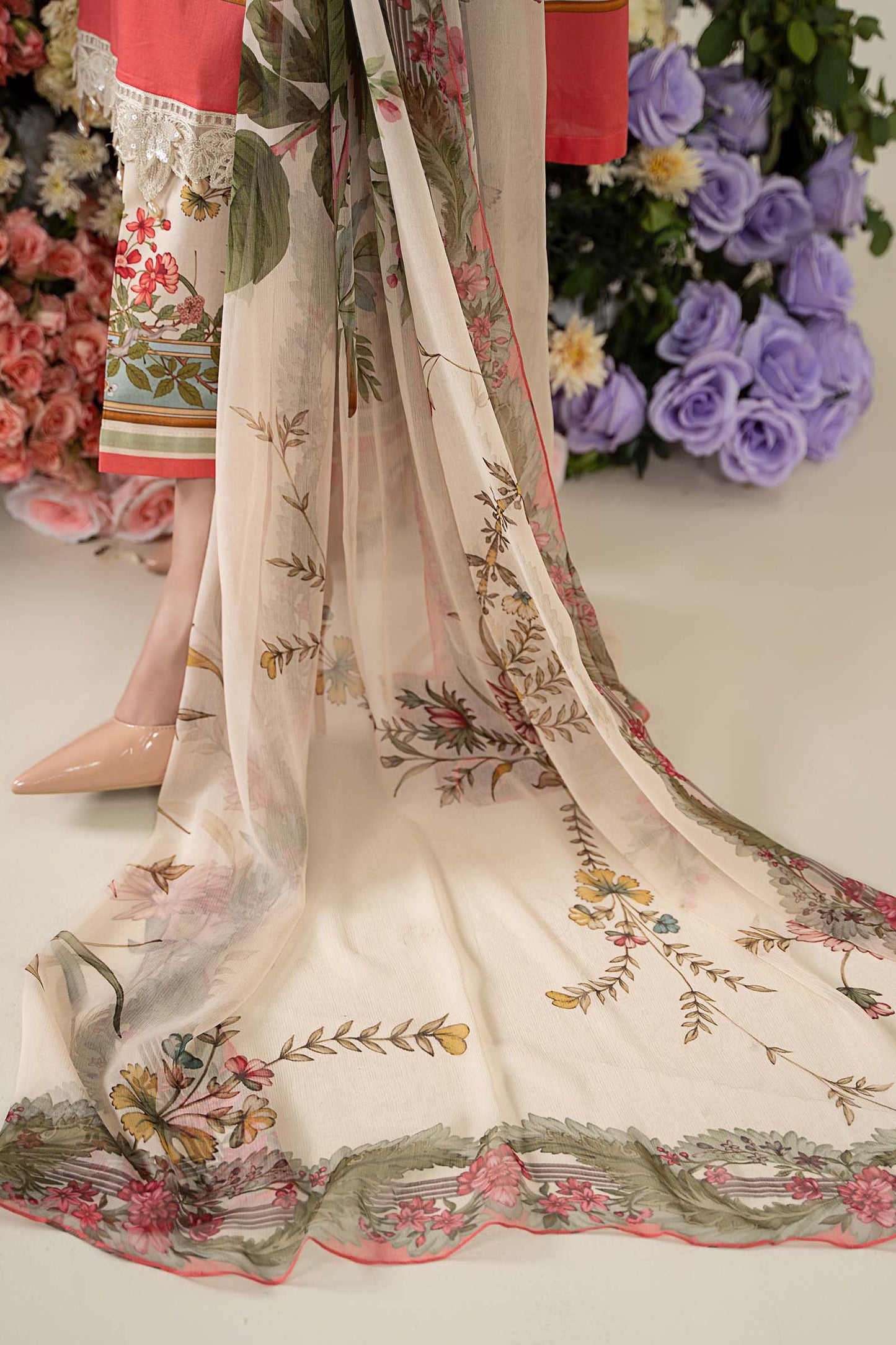 Maria.B UNSTITCHED 3 Piece Embroidered Lawn Suit | MPS-2605-A