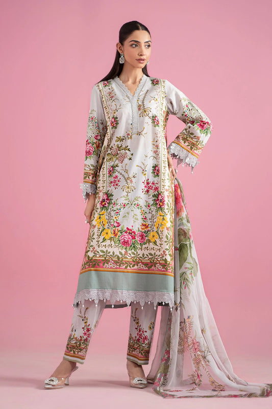 Maria.B UNSTITCHED 3 Piece Embroidered Lawn Suit | MPS-2605-B