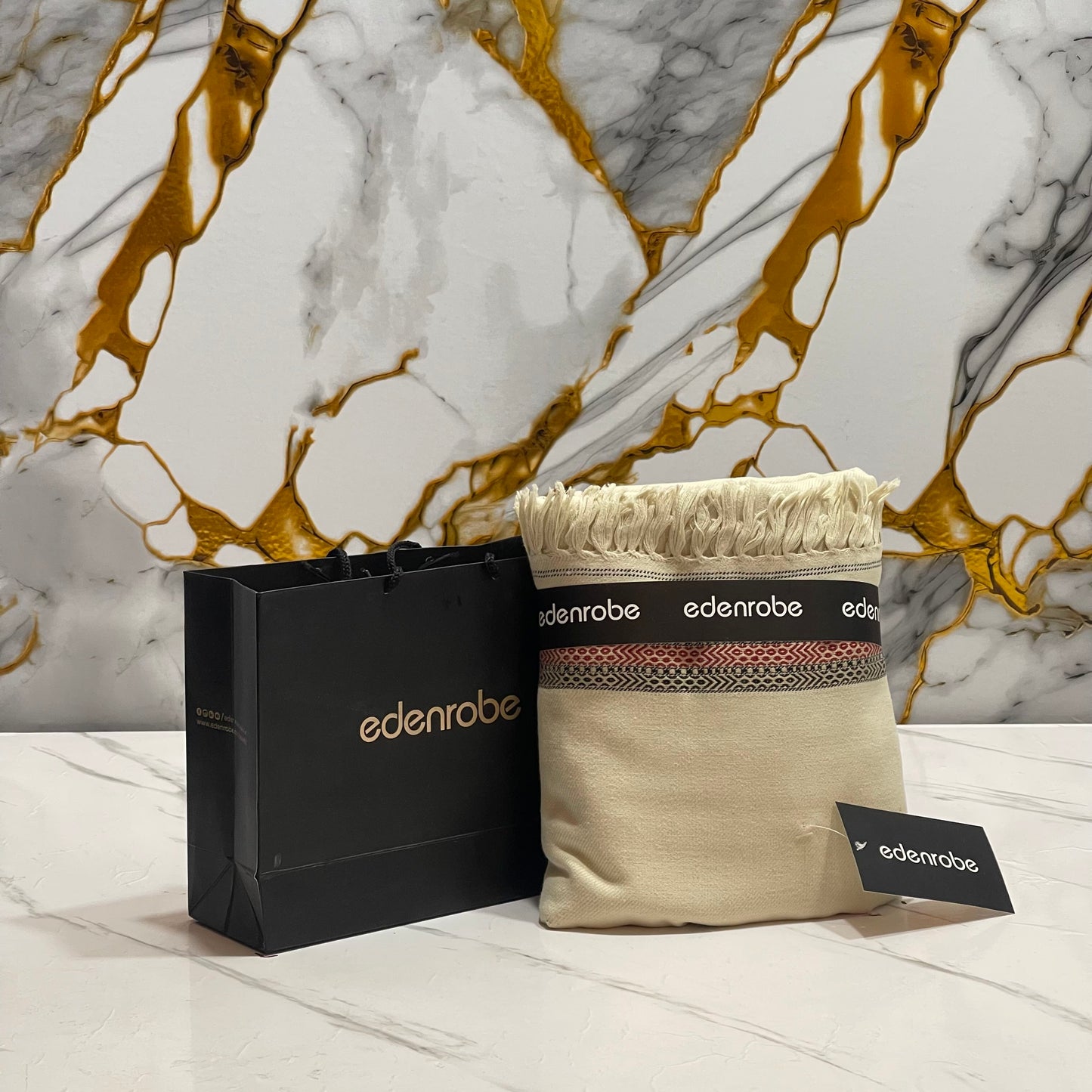 Edenrobe Winter Acrylic Shawl – WHITE