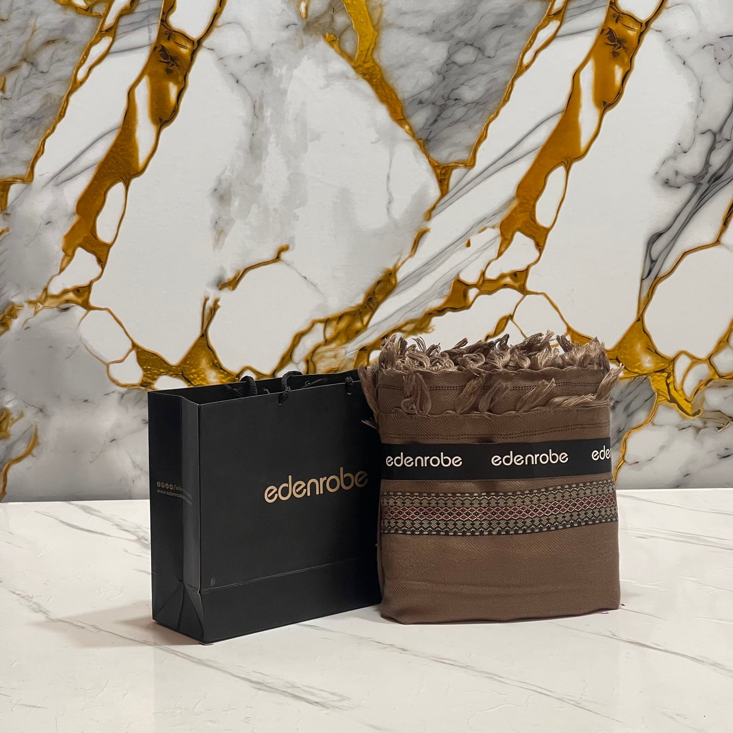 Edenrobe Winter Acrylic Shawl – LIGHT BROWN