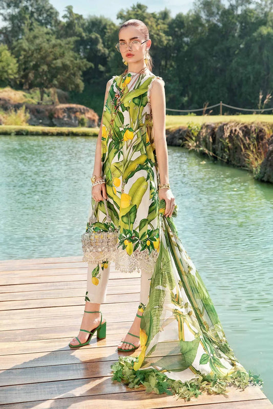 Maria.B UNSTITCHED 3 Piece Embroidered Lawn Suit | MPT-2503-A