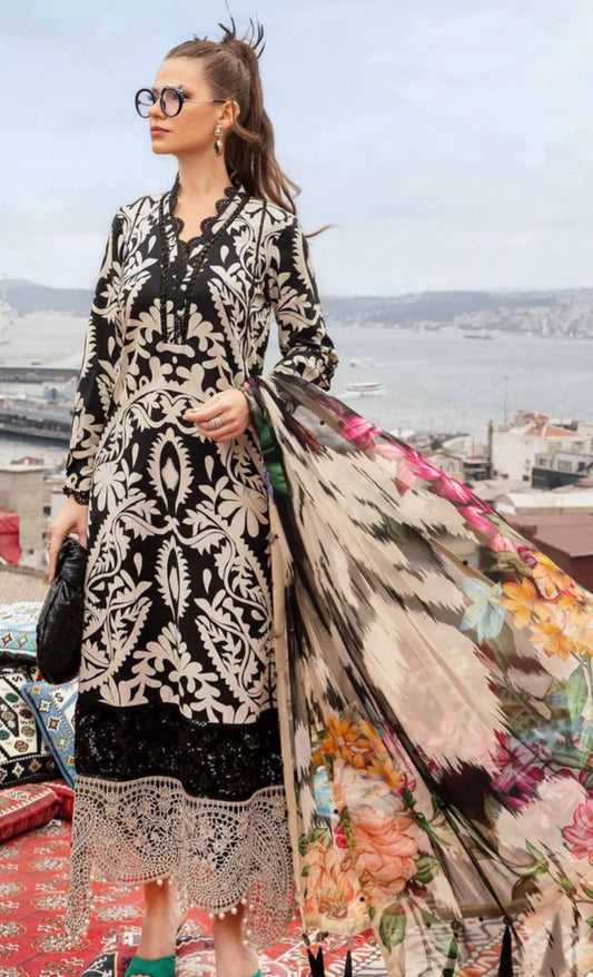 Maria.B UNSTITCHED 3 Piece Embroidered Lawn Suit | MPT-2307